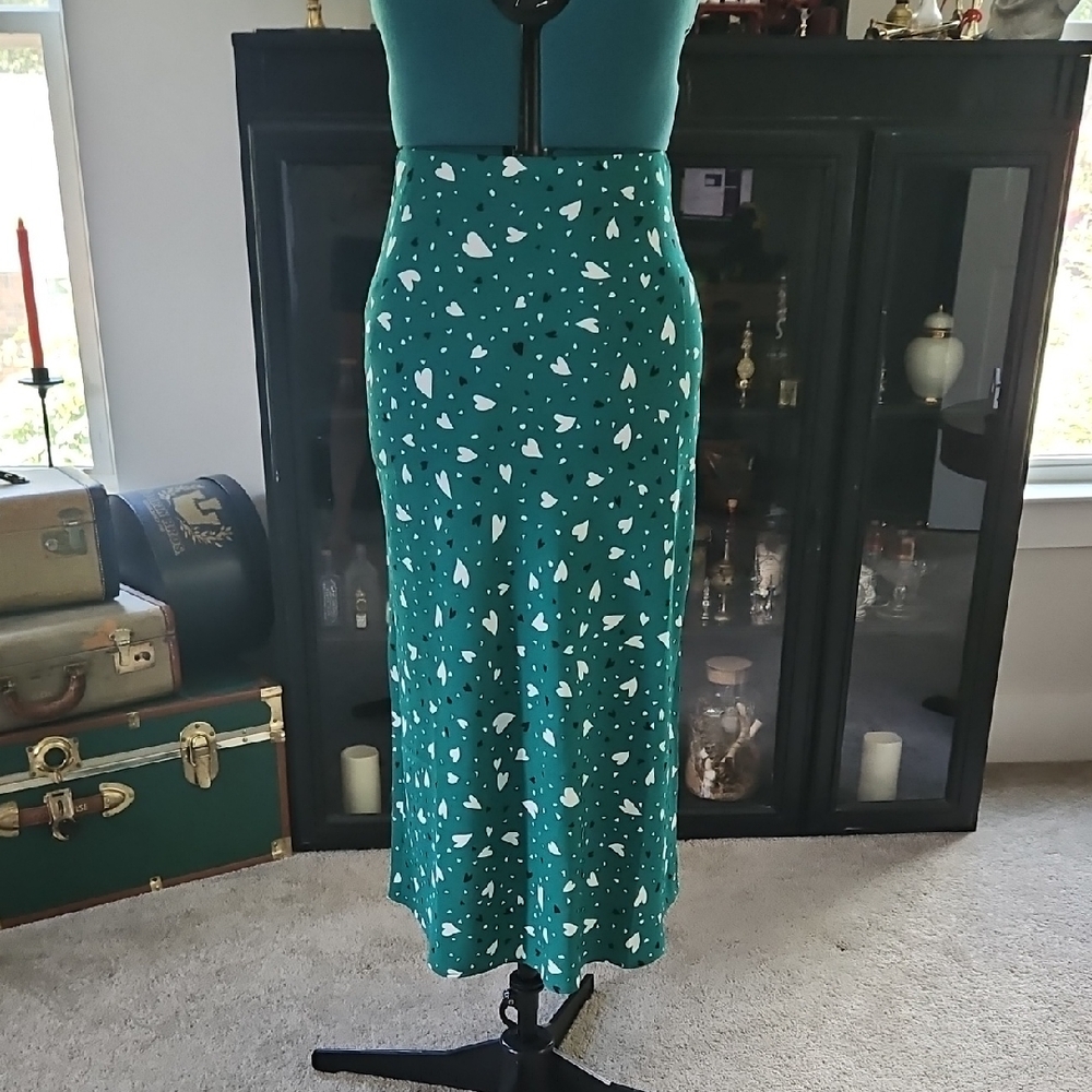 Teal Patterned Women's Skirt